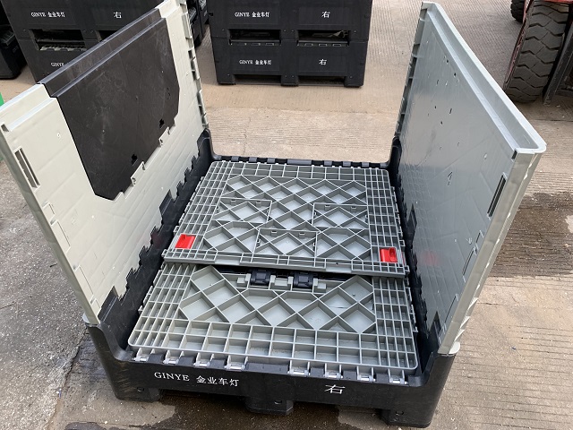 Industrieller stapelbarer, starrer FLC-Aufbewahrungsbeh&auml;lter aus faltbarem Kunststoff f&uuml;r Paletten