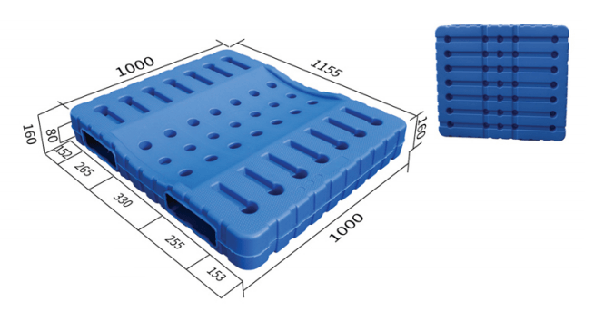Blasgeformte Hochleistungstrommel-Spezialkunststoffpaletten