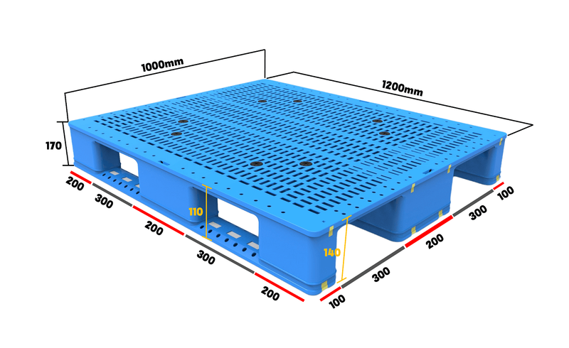 48 x 40 RFID-Hochleistungspaletten aus industriellem Kunststoff, regalfähig