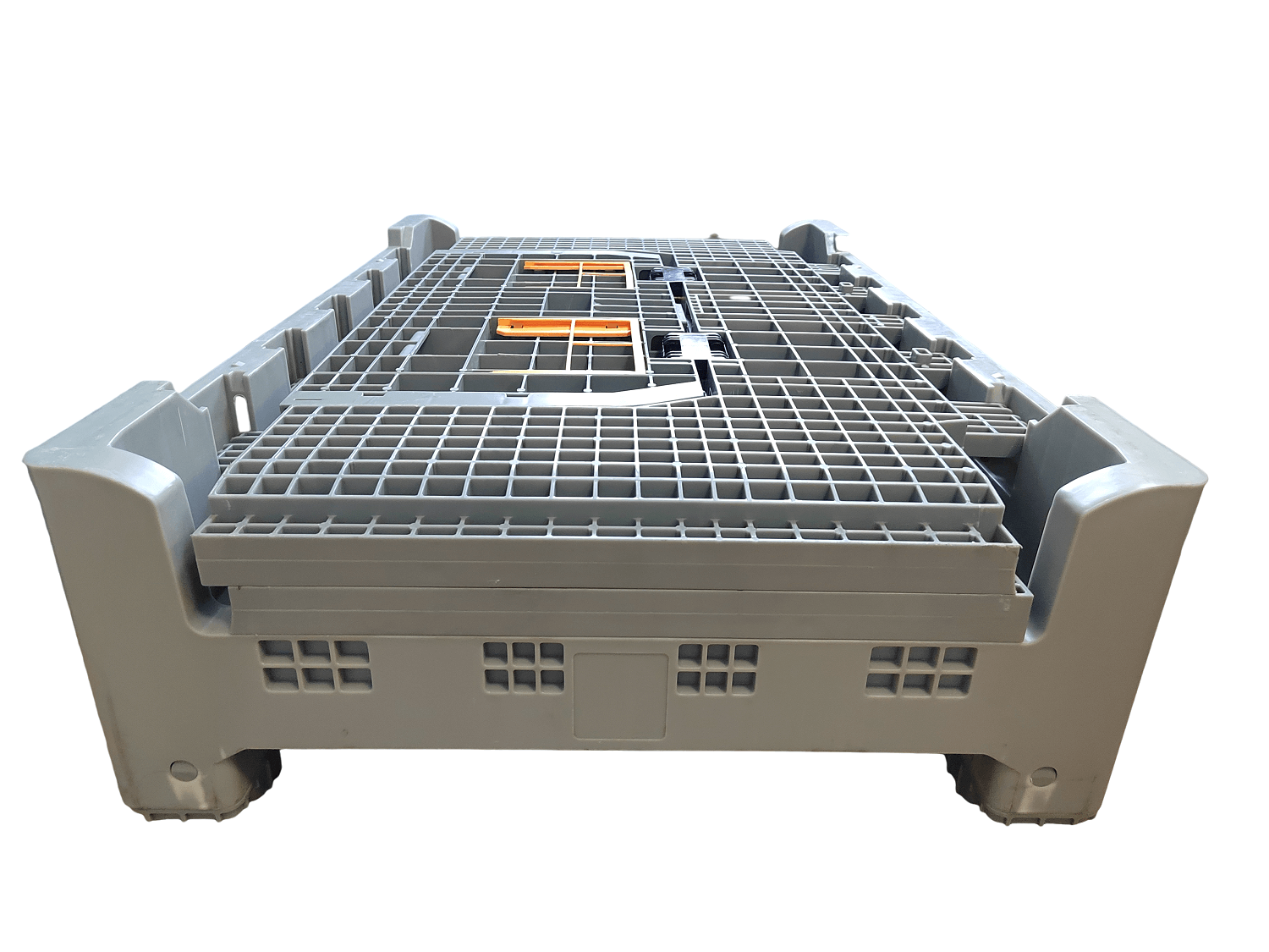 Robuste, zusammenklappbare Euro-Palettenbox aus Kunststoff mit Deckel