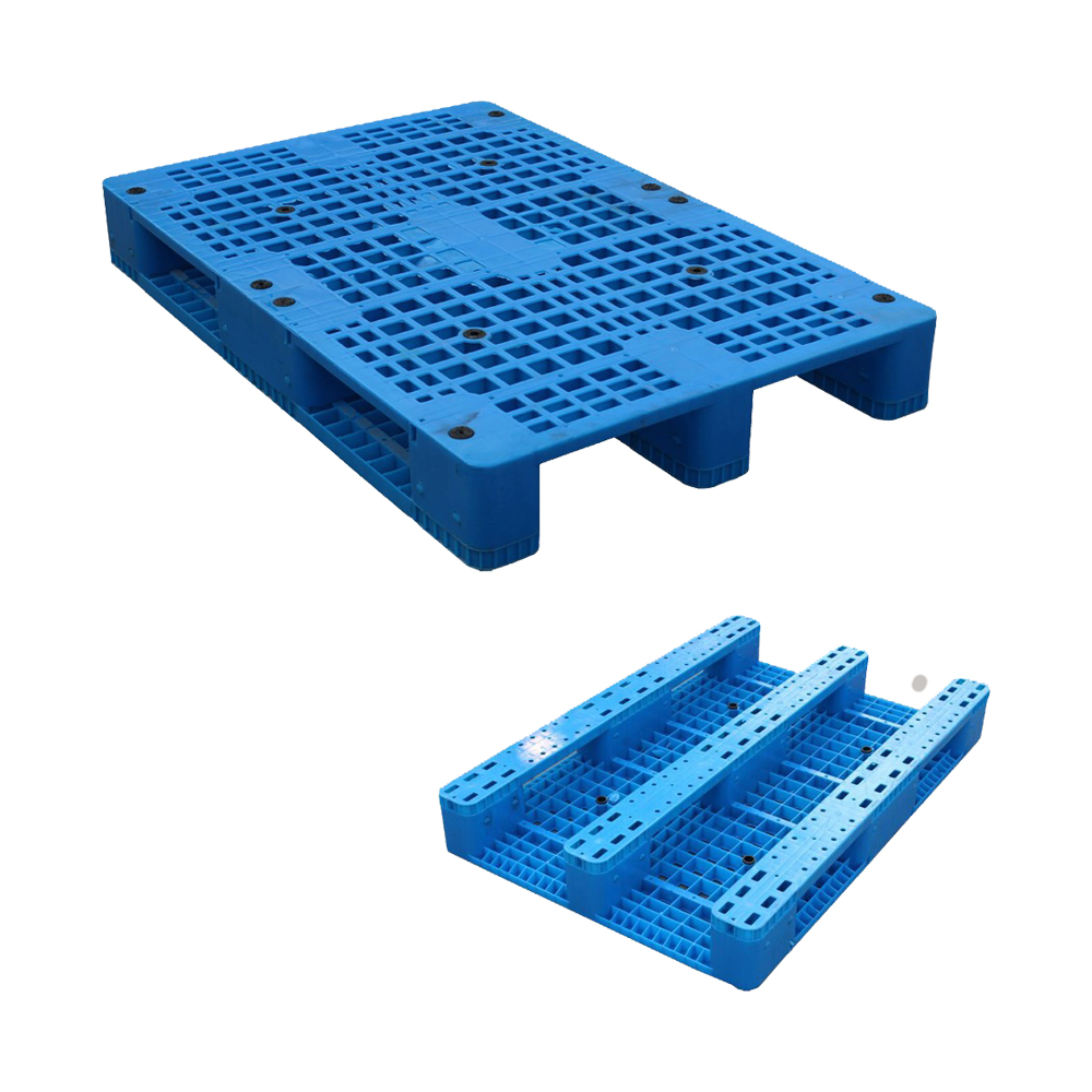 1200*800 Drei-Läufer-HDPE-Kunststoffpalette in Blau