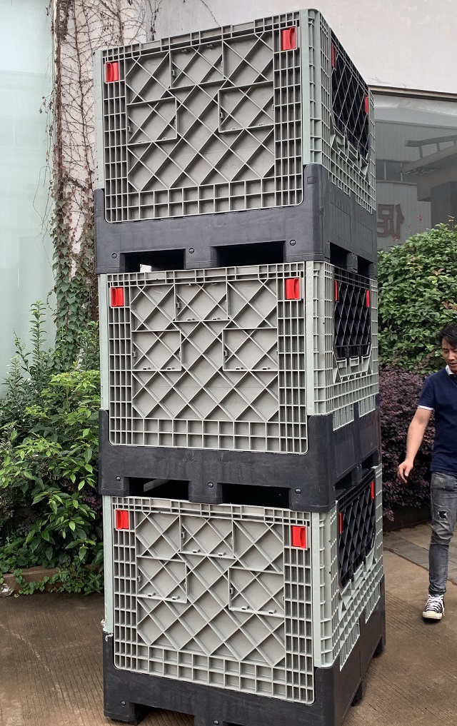 Großer stapelbarer faltbarer Euro-Palettenbehälter aus Kunststoff