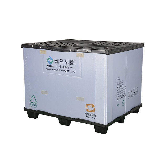 Großer, zusammenklappbarer Plastikhüllen-Packbehälter mit Deckel