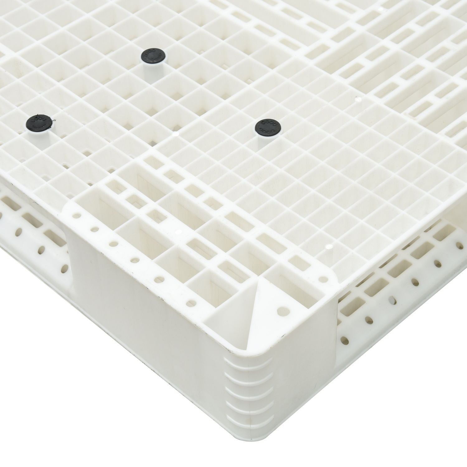 Maßgeschneiderte, wendbare, stapelbare Kunststoffpalette aus weißem HDPE-Netz