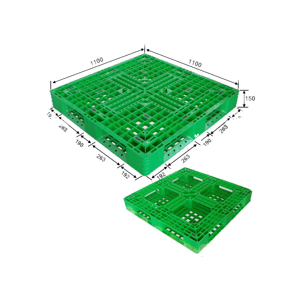 Industrieregalfähige Kunststoffpalette mit 3 Kufen 