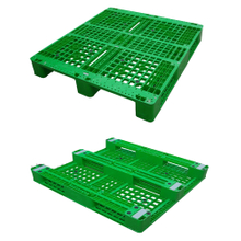 1300*1200 Grüne, regalfähige Kunststoffpaletten mit drei Läufern und offenem Deck