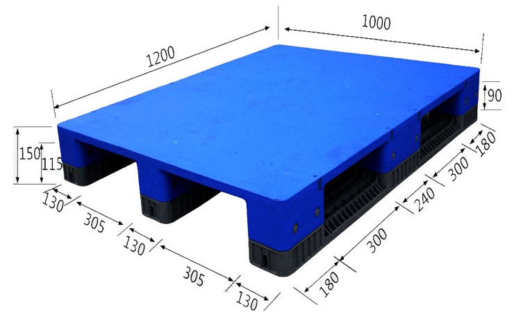 HD3RCWS1210B Langlebige HDPE-Euro-Lagerpaletten aus stapelbarem Kunststoff
