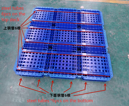 1800×1800 modulare Hochleistungspalette aus stahlverstärktem Kunststoff