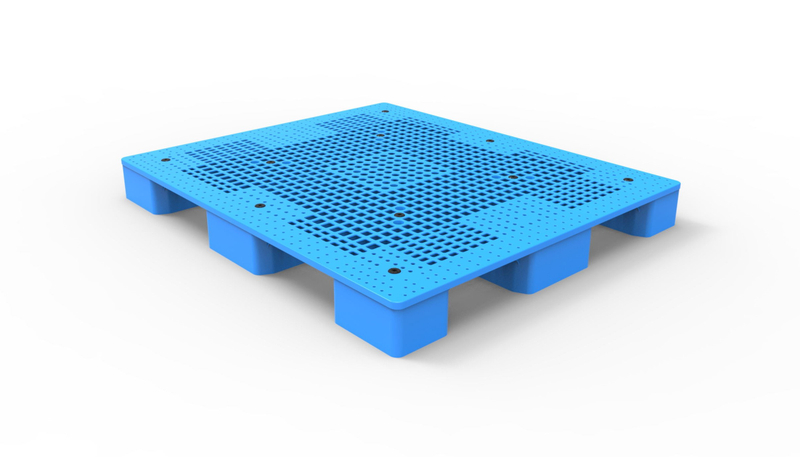 Große, blaue, robuste Transport-Bodenpaletten aus Kunststoff