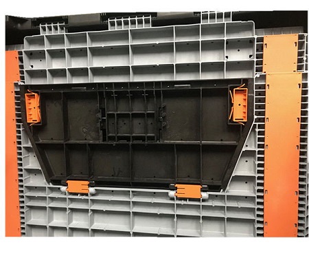 Große industrielle, verstärkte, faltbare Lagerpalettenbox aus Kunststoff