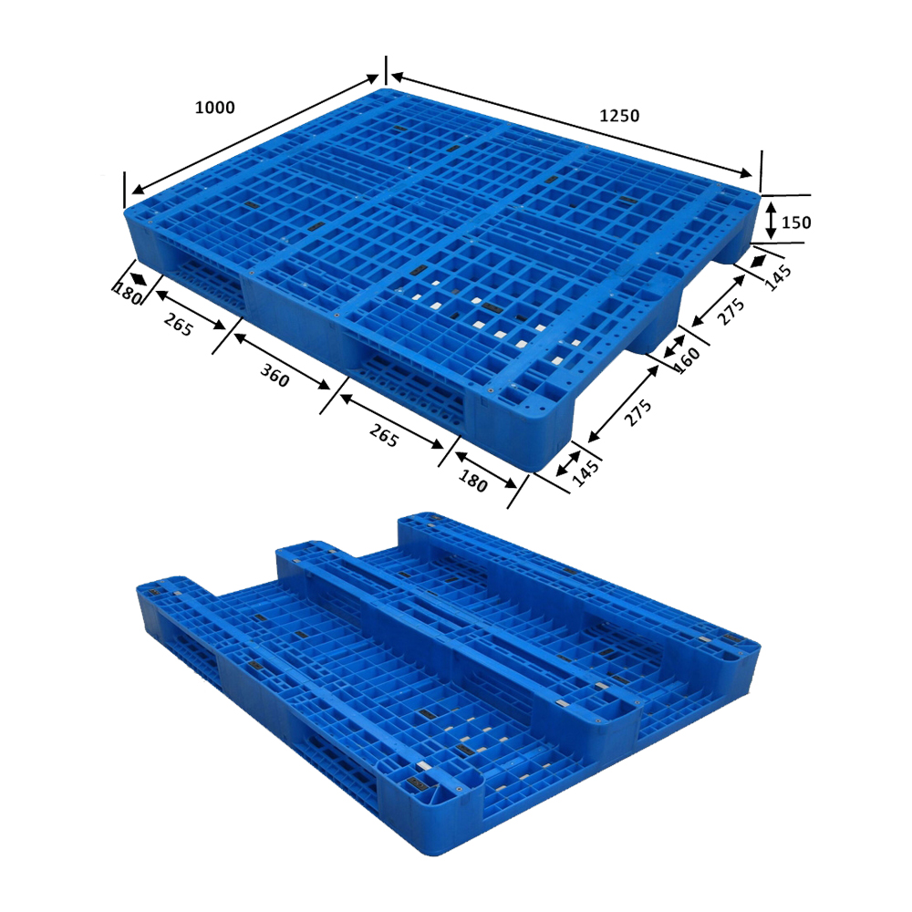 Stahlverstärkte, regalfähige Paletten aus recyceltem Polypropylen-Kunststoff
