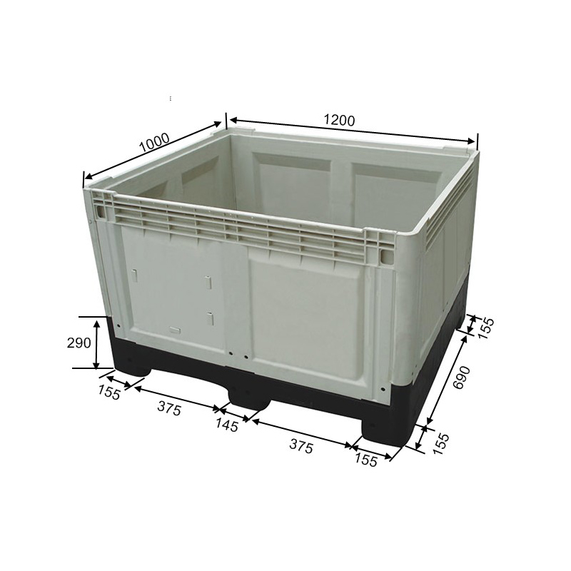 Zusammenklappbare Kunststoffpaletten-Aufbewahrungsbox aus PP für das Lager