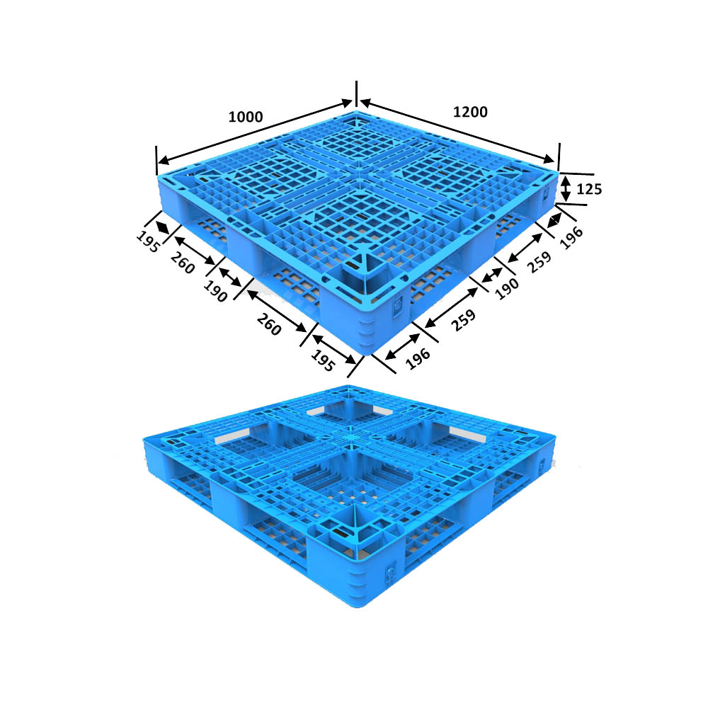 Blaue Kunststoffpaletten, einseitige Kunststoffpalette