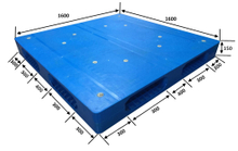 Große, robuste Polyethylen-Aufbewahrungspalette aus hygienischem, wendbarem Kunststoff