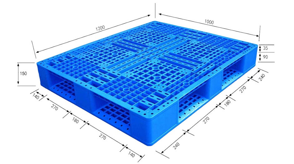 HDFGNS1210B G&uuml;nstige 40 x 48 Kunststoff-Stapelpaletten zur Lagerung