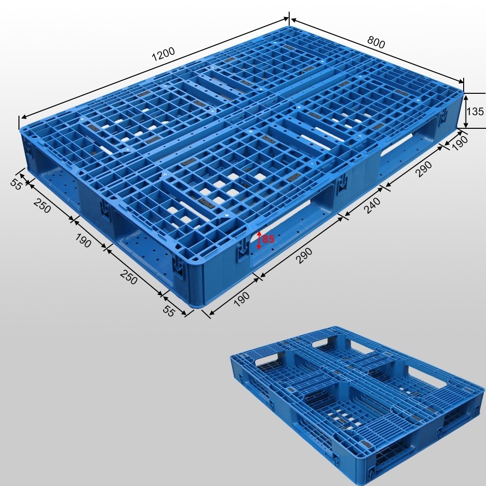 1200 x 800 Euro industrielle stapelbare Export-Bodenpaletten aus Kunststoff