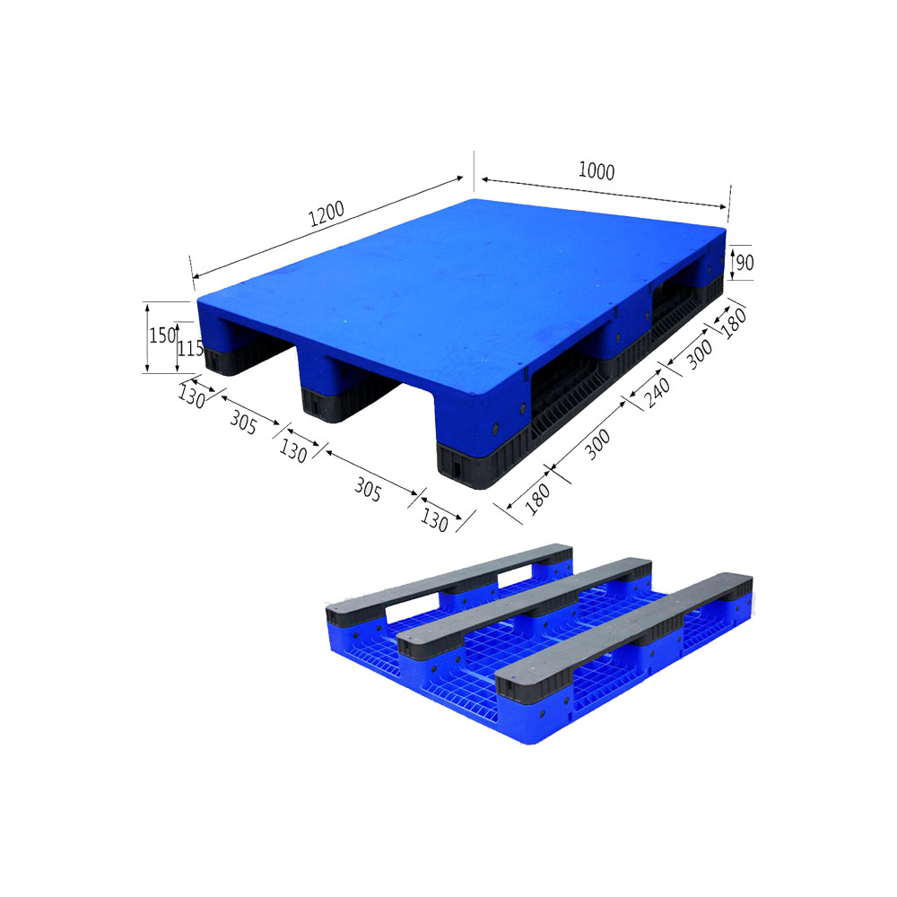 1200*1000 Hartplastikpaletten mit drei Kufen schließen das Deck
