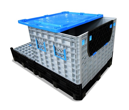 Palettenbox aus Kunststoff mit Deckel