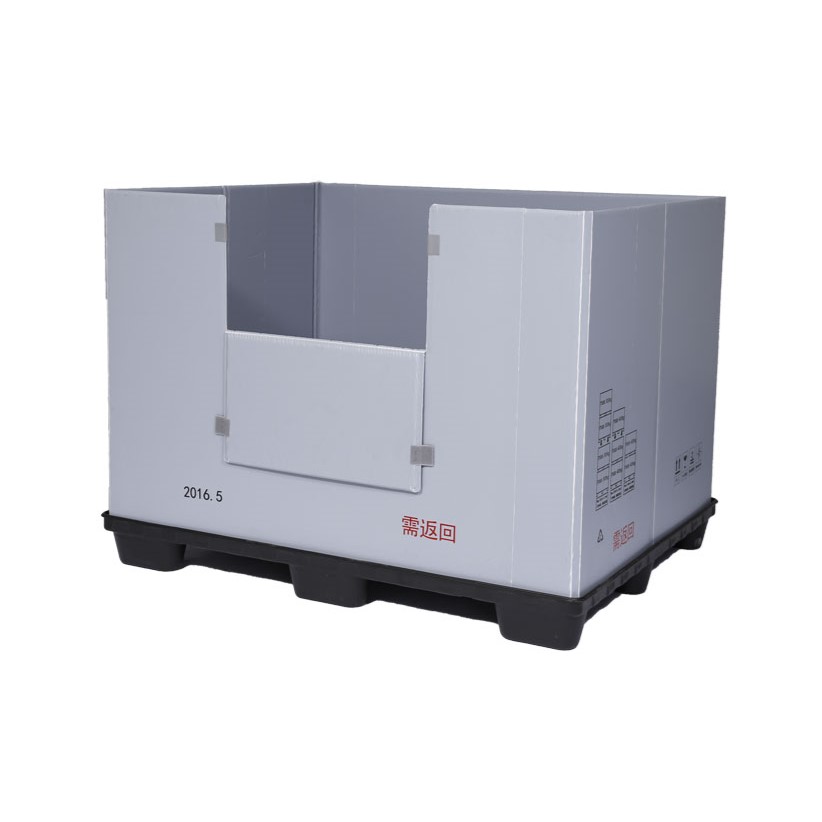 Kundenspezifischer zusammenklappbarer Palettenverpackungsbehälter aus Kunststoff mit Hülle