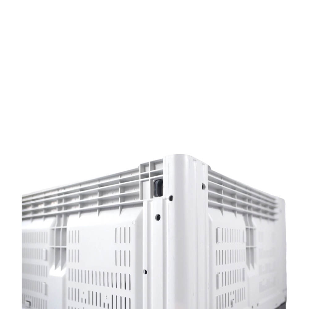 Große, stabile, zusammenklappbare Palettenbox aus Kunststoff