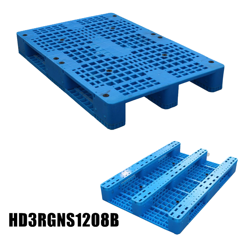 1200*800 Drei-Läufer-HDPE-Kunststoffpalette in Blau