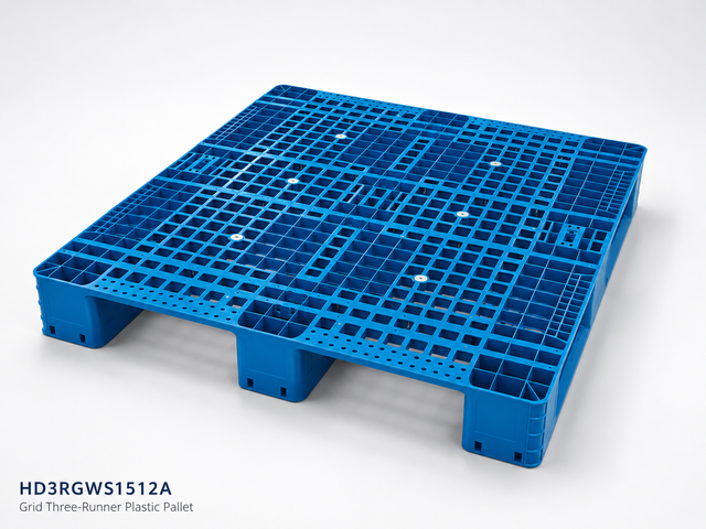 HD3RGWS1512A Offene Kunststoffpalette mit drei Kufen