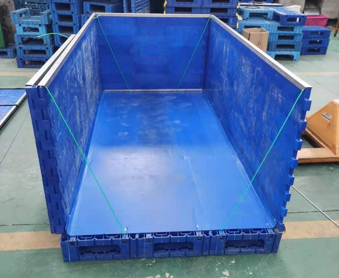 Starrer, ma&szlig;geschneiderter faltbarer Palettenbeh&auml;lter aus Kunststoff mit Deckel