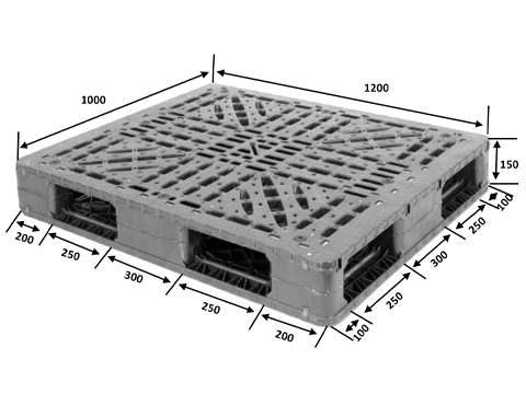 Rutschfeste, robuste Kunststoffpalette