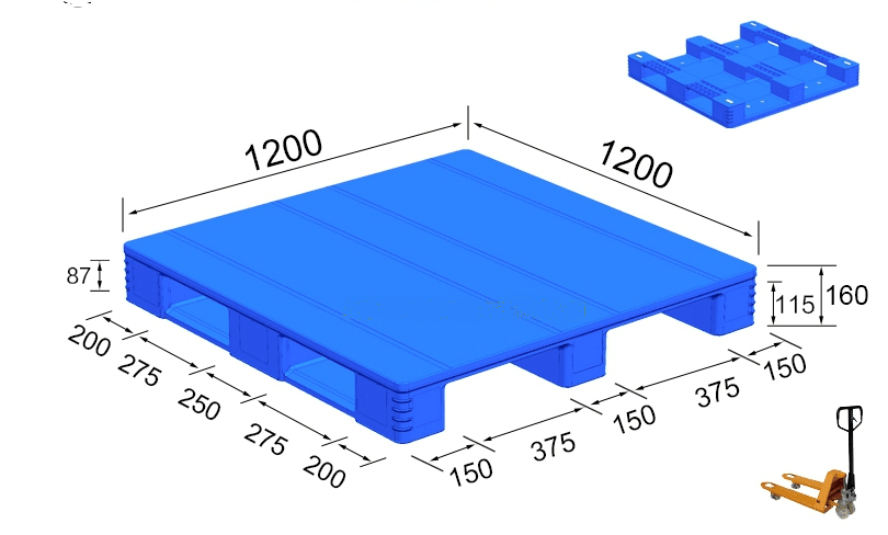 1200 x 1200 wiederverwendbare, neue, regalfähige Kunststoffpaletten mit FDA-Zulassung